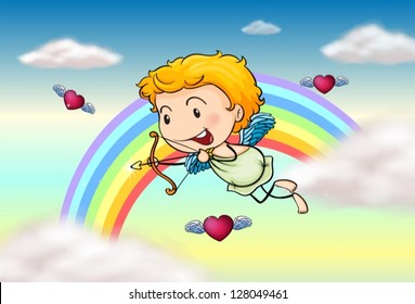 Illustration of a cupid angel