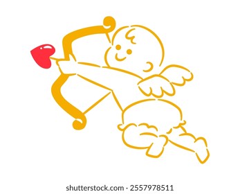 illustration of cupid with arrow