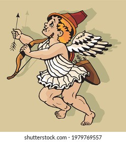 illustration of cupid with bow and arrow