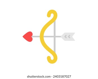 Illustration of cupid bow and arrow icon.