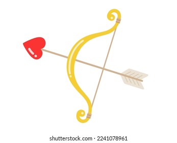 Illustration of Cupid's bow and arrow.