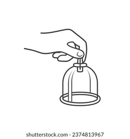 illustration of cupping therapy, vector art.