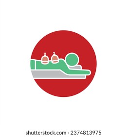 illustration of cupping therapy, vector art.