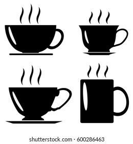 Illustration with cups for hot drinks