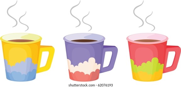 illustration of cups on a white background