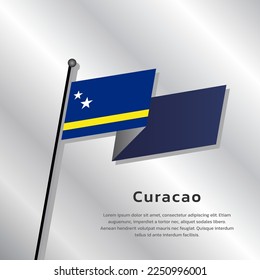 Ilustración de la plantilla de bandera de Curacao