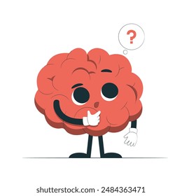 illustration of a curious brain, can be used in something related to education