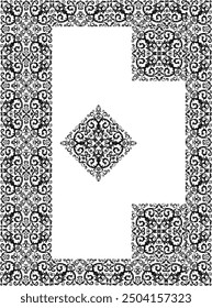 illustration with curled frame decoration on white background