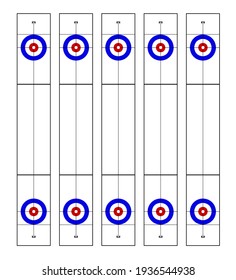 Illustration of curling stadium top view isolated on white