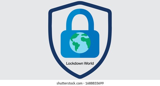 Illustration of the current world situation 2020.Illustration of lock  down situation of the planet because of corona virus.Earth icon,symbol and design.Impact of corona virus on earth.