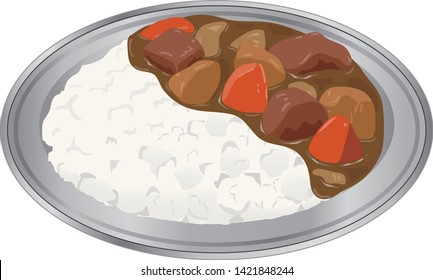 Illustration of the curry and rice Illustration of the curry and rice
