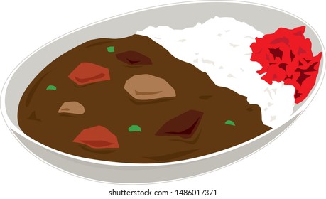 Illustration of curry and rice