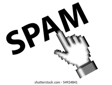 Illustration of a cursor on spam button