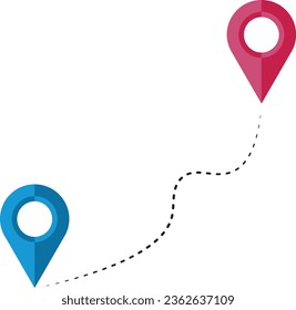 Illustration of the cursor path on the location on a white background
