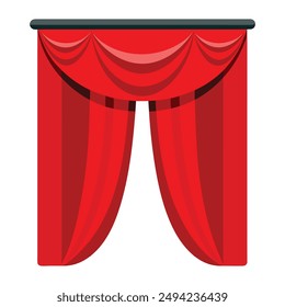 Illustration of Curtain red Isolated