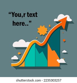Illustration curve graph flat design style.
