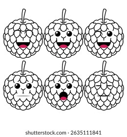 The Illustration of Custard Apple Fruit Emoticon