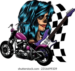 ilustración del diseño vectorial de chopper de motocicleta personalizado
