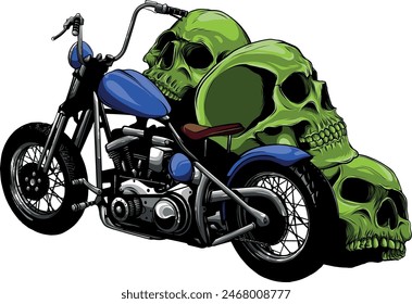 illustration of custom motorcycle chopper vector design