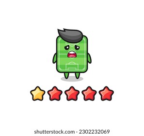 the illustration of customer bad rating, football field cute character with 1 star , cute style design for t shirt, sticker, logo element