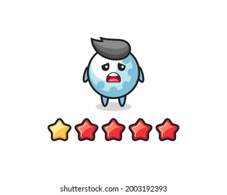 the illustration of customer bad rating, golf cute character with 1 star , cute style design for t shirt, sticker, logo element