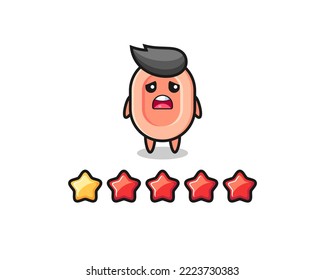 the illustration of customer bad rating, soap cute character with 1 star , cute style design for t shirt, sticker, logo element