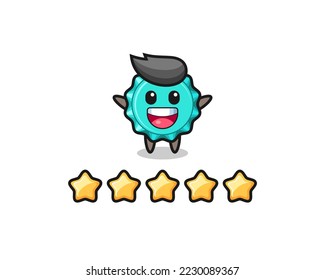 the illustration of customer best rating, bottle cap cute character with 5 stars , cute style design for t shirt, sticker, logo element
