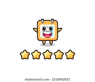 the illustration of customer best rating, calendar cute character with 5 stars , cute style design for t shirt, sticker, logo element
