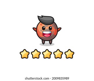 the illustration of customer best rating, mars cute character with 5 stars , cute style design for t shirt, sticker, logo element