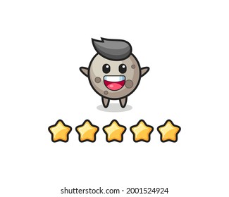 the illustration of customer best rating, moon cute character with 5 stars , cute style design for t shirt, sticker, logo element