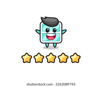 the illustration of customer best rating, window cute character with 5 stars , cute style design for t shirt, sticker, logo element