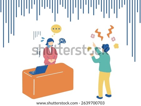 Illustration of customer harassment scene in the workplace