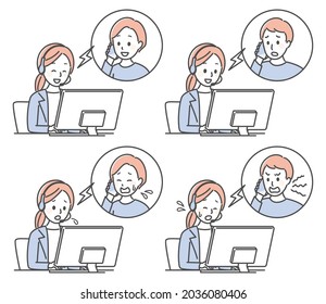 illustration of customer service in a call center