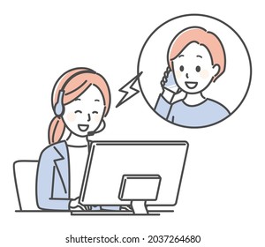 illustration of customer service in a call center