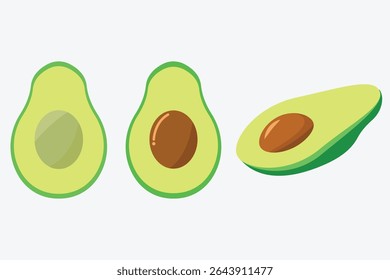 Ilustração de um abacate cortado