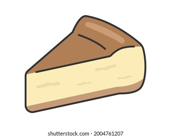 Ilustración de tarta de queso cortada de dulces.