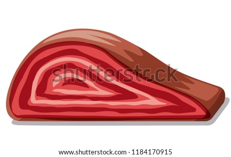 illustration of the cut jerked meat