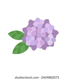 Illustration cut material of hydrangea.