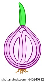 Illustration of the cut onion bulb icon