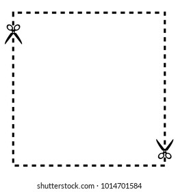 Illustration of a cut out coupon rectangle shape with scissors vector