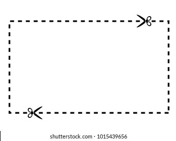 Illustration of a cut out coupon rectangle shape with scissors vector