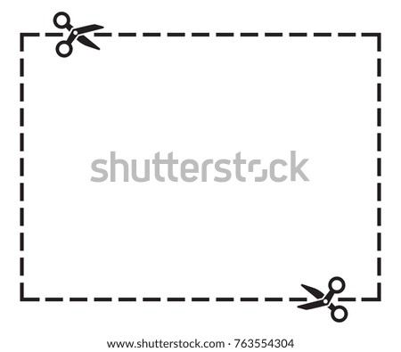 Illustration of a cut out coupon rectangle shape with scissors vector