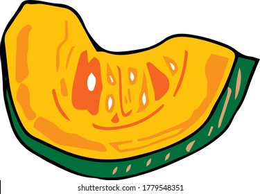 Illustration of a cut pumpkin