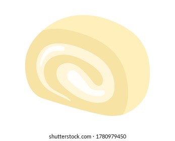 Ilustración del pastel de rollo cortado.