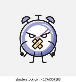 Eine Illustration des Vektorzeichens der Cute-Alarm-Uhr