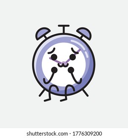Ilustración del carácter de vector de reloj de alarma de cuta