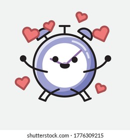 Eine Illustration des Vektorzeichens der Cute-Alarm-Uhr