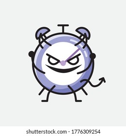 Ilustración del carácter de vector de reloj de alarma de cuta