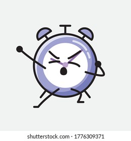 Ilustración del carácter de vector de reloj de alarma de cuta