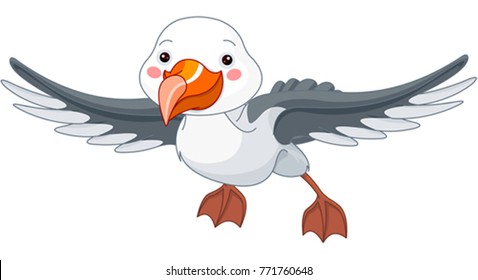 Illustration of cute albatross